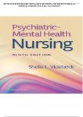 TEST BANK For Psychiatric Mental Health Nursing, 9th Edition by Sheila L. Videbeck / Current Complete Edition /  Chapter 1-24/ Grade  A+