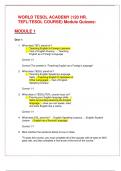 WORLD TESOL ACADEMY &lpar;120 HR&period; TEFL&sol;TESOL COURSE&rpar; Module Quizzes&colon; Questions and Answers&period;