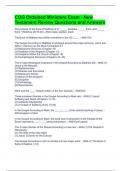 COG Ordained Ministers Exam - New Testament Review Questions and Answers