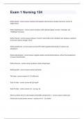 Exam 1 Nursing 124 with correct answers 