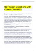 UST Exam Questions with Correct Answers