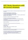 UST Study Questions with All Correct Answers
