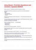 Army Board - First Aid &vert; Questions and answers &vert; Updated 2024&sol;25