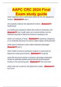 AAPC CRC 2024 Final Exam study guide