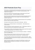 2024 Pesticide Exam Prep Exam Questions and Answers ( A+ GRADED 100% VERIFIED).