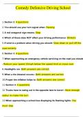 Comedy Defensive Driving School Exam Questions and Answers &lpar;2024 &sol; 2025&rpar; &lpar;Verified Answers&rpar;