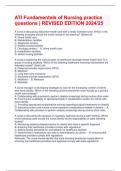 ATI Fundamentals of Nursing practice questions | REVISED EDITION 2024/25