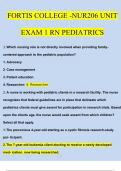 nur206 unit exam 1 rn pediatrics updated 2024&sol;2025