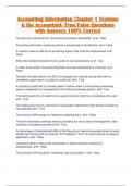 Accounting Information Chapter 1 Systems & the Accountant- True&sol;False Questions with Answers 100&percnt; Correct 