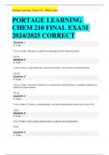 PORTAGE LEARNING  CHEM 210 FINAL EXAM  2024/2025 CORRECT ALREADY PASSED