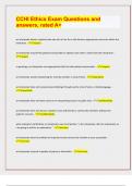 CCHI Ethics Exam Questions and  answers&comma; rated A&plus;&vert; latest update 2024&sol;25&vert;