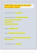 CCHP FINAL Exam Review Questions  and answers&comma; rated A&plus;&vert; latest update 2024&sol;25&vert;