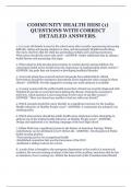 COMMUNITY HEALTH HESI &lpar;1&rpar; QUESTIONS WITH CORRECT DETAILED ANSWERS&period;