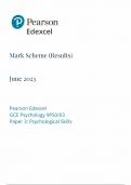 2023 PEARSON EDEXCEL GCE PSYCHOLOGY MARK SCHEME PAPER 3 [9PS0/03: Psychological Skills]