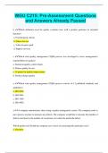 WGU C215&colon; Pre-Assessment Questions and Answers Already Passed
