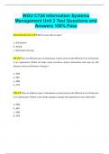 WGU C724 Information Systems Management Unit 2 Test Questions and Answers 100&percnt; Pass