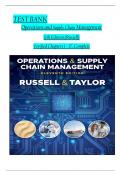 TEST BANK For Operations and Supply Chain Management&comma; 11th Edition by &lpar;Roberta S&period; Russell&comma; 2024&rpar; Verified Chapters 1 - 17&comma; Complete Newest Version