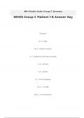 NIH Stroke Scale Group C Answers/ NIHSS Group C Patient 1-6 Answer Key