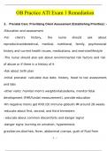 OB Practice ATI Exam 1 Remediation Exam Questions with Complete Solutions updated 2024&sol;2025
