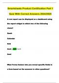 Smartsheets Product Certification Part 1 Quiz With Correct Answers 2024