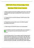 NRNP 6531 Week 10 Knowledge Check Questions With Correct Answers
