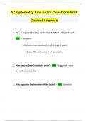 AZ Optometry Law Exam Questions With Correct Answers