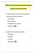 AAPC CPC Anatomy and Terminology Exam & Correct Answer
