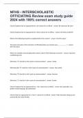 NFHS - INTERSCHOLASTIC OFFICIATING Review exam study guide 2024 with 100% correct answers.