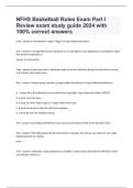 NFHS Basketball Rules Exam Part I Review exam study guide 2024 with 100% correct answers.