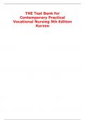 THE Test Bank for Contemporary Practical Vocational Nursing 9th Edition Kurzen /full chapters