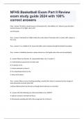 NFHS Basketball Exam Part II Review exam study guide 2024 with 100% correct answers