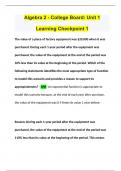 Algebra 2 - College Board: Unit 1 Learning Checkpoint 1