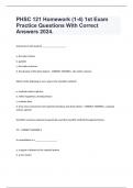 PHSC 121 Homework (1-4) 1st Exam Practice Questions With Correct Answers 2024.
