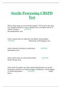 Sterile Processing CBSPD Test