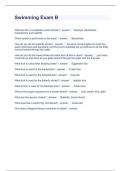 Swimming Exam B Questions and Answers Graded A&plus;