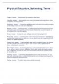 Physical Education&comma; Swimming&comma; Terms Questions and Answers 100&percnt; Solved
