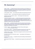 PE&period; Swimming Questions and Answers 100&percnt; Correct