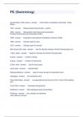 PE &lpar;Swimming&rpar; Questions and Answers Graded A&plus;
