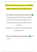SPCE 611 Final Exam Prep (New 2024/2025 Update) Questions and Verified Answers
