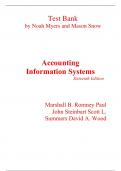 Test Bank for Accounting Information Systems 16th Edition By Marshall Romney, Paul Steinbart, Scott Summers, David Wood (All Chapters, 100% Original Verified, A+ Grade)