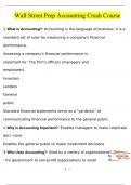 Wall Street Prep Accounting Crash Course Exam &sol;Questions and Answers&sol;100&percnt; Correct 2024&sol;2025