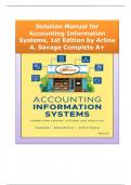 Solution Manual for  Accounting Information  Systems, 1st Edition by Arline  A. Savage Complete A+