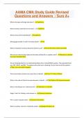 AAMA CMA Study Guide Revised Questions and Answers &sol; Sure A&plus;
