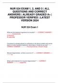 NUR 524 EXAM 1, 2, AND 3 | ALL QUESTIONS AND CORRECT ANSWERS | ALREADY GRADED A+ | PROFESSOR VERIFIED | LATEST VERSION 2024