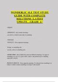 WONDERLIC SLE TEST STUDY  GUIDE WITH COMPLETE  SOLUTIONS | LATEST  UPDATE…GRADE A+
