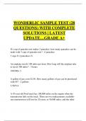 WONDERLIC SAMPLE TEST (28  QUESTIONS) WITH COMPLETE  SOLUTIONS | LATEST  UPDATE…GRADE A+