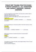 FISDAP EMT TRAUMA PRACTICE EXAM &vert; ALREADY GRADED A&plus; &vert; ALL QUESTIONS AND CORRECT ANSWERS &vert; VERIFIED ANSWERS