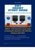 NREMT - EMS Operations Study Guide Containing 85 Questions with Definitive Solutions 2024-2025. Terms like: The cold zone or clean zone is - Answer: an area where adequate decontamination has ensured that there will be no spread of any hazardous materials