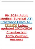 NGN 2024 Adult Medical Surgical ATI Proctored Exam ALL FORMS! Latest updated 20232024 Chamberlain GRADED A+