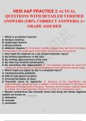 HESI A&P PRACTICE QUESTIONS ACTUAL  QUESTIONS WITH DETAILED VERIFIED ANSWERS HESI GRAMMAR  QUESTIONS WITH DETAILED VERIFIED ANSWERS (100% CORRECT ANSWERS) A+